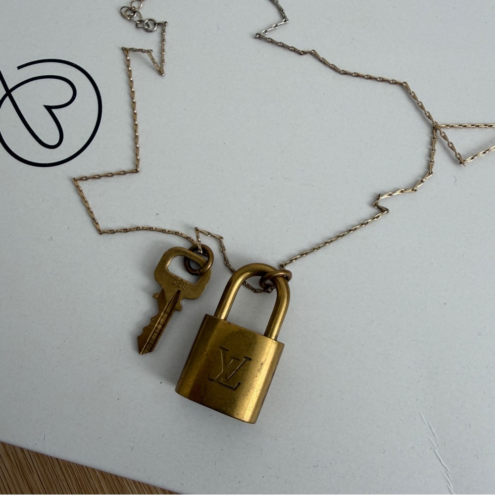 Louis Vuitton lock and key repurposed necklace - Picture 3 of 4